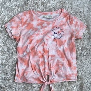 tie dye short sleeve cropped shirt